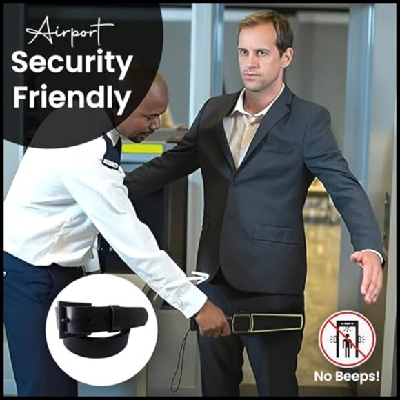 Genuine Italian Leather Belt, Vegetable Tanned, TSA Friendly No Metal main image 5